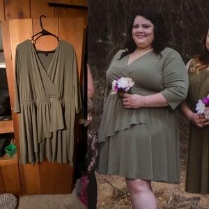 Torrid Olive Faux Wrap Dress